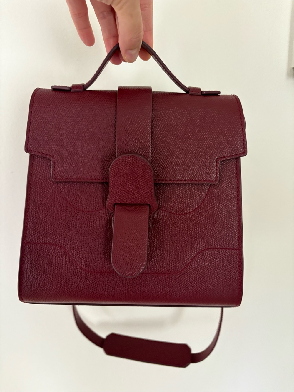 Senreve Burgundy Structured Top-Handle Satchel